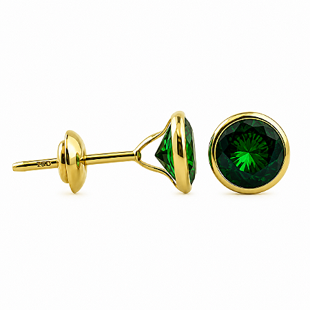 Brinco em Ouro 18K com Zircônia 5,00 mm - Modelo 0160240
