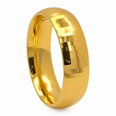 Aliança em Ouro 18K 5,50 mm com Detalhes Geométricos