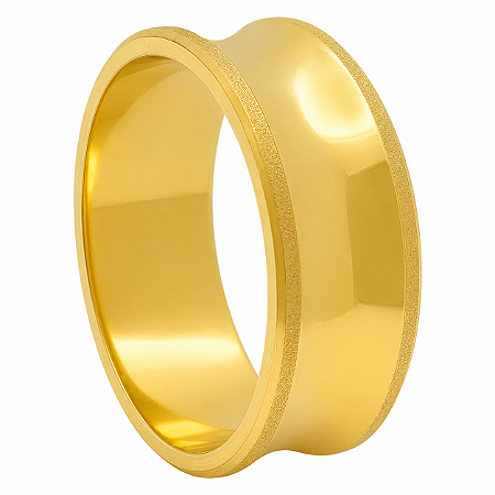 Aliança em Ouro 18K 8,00 mm com Perfil Ondulado