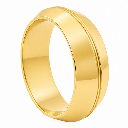 Aliança em Ouro 18K 7,80 mm Larga com Acabamento Polido