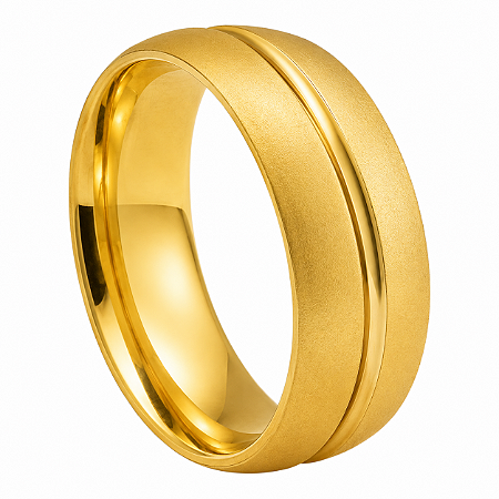 Aliança em Ouro 18K 9,00 mm Larga com Faixa Central