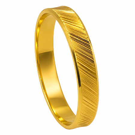 Aliança em Ouro 18K 3,50 mm com Textura Diagonal