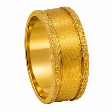 Aliança em Ouro 18K 9,00 mm Larga com Faixa Texturizada