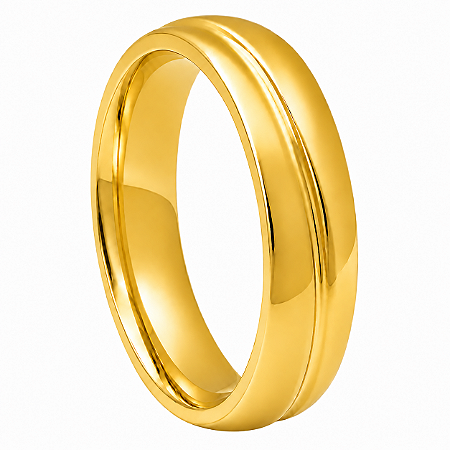 Aliança em Ouro 18K 4,80 mm com Friso Central