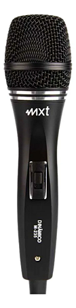 MICROFONE COM FIO DINAMICO PRETO PROFISSIONAL COM CHAVE - MOD: M-235 - MXT