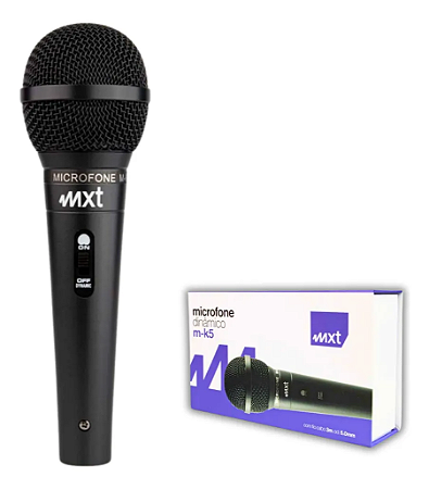 MICROFONE COM FIO METAL PRETO MOD: M-K5 MXT