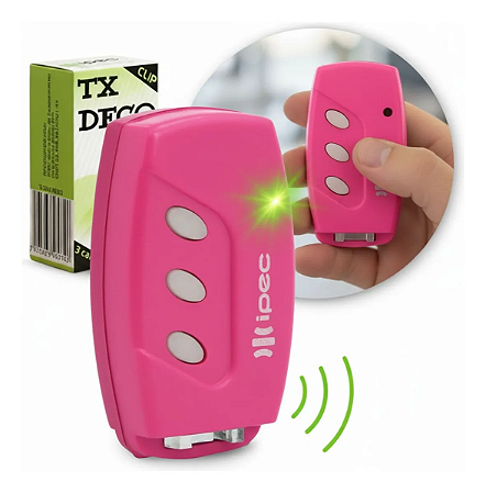 Controle Remoto Portao 3 canais PINK TX  DECO IPEC