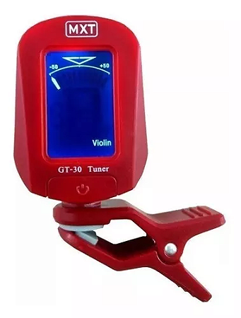 Afinador Digital Cromatico Violão, Guitarra, Violino, Contrabaixo Vermelho GT-30  MXT