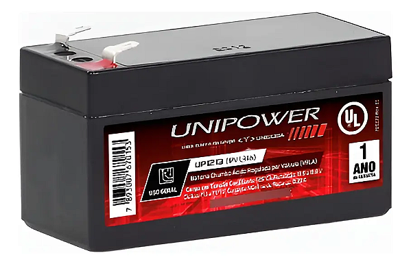 Bateria Selada 12V 1,3A  (UP1213) R UNIPOWER