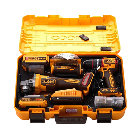 Kit Parafusadeira + Esmerilhadeira + 2 baterias 4.0Ah 20V Com Discos de corte Brocas Ingco