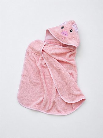 Toalha de Banho Infantil Porco Pig Pong