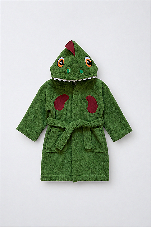 Roupão de Banho Infantil Dinossauro Dino Saulo