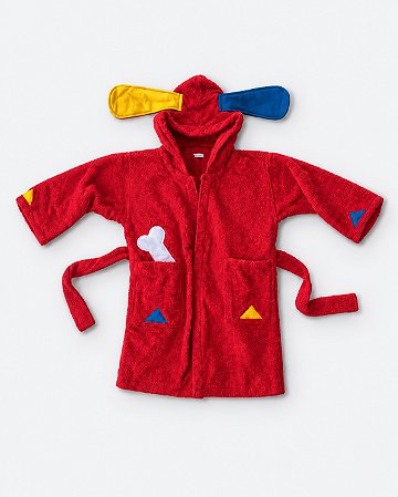 Roupão de Banho Infantil Cachorro Vermelho