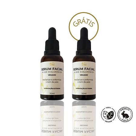 Compre 1 Leve 2 Sérum Facial Vegano Ácido Hialurônico 30ml Kuide