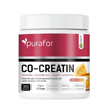 Creatina com Coenzima Q10 + Vitaminas – CO Creatin Purafor 300g Sabor Laranja