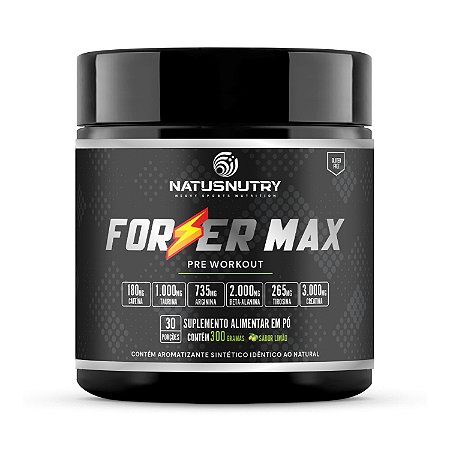 Forser Max Pré-Treino NatusNutry 300g - Creatina + Taurina + Beta-Alanina
