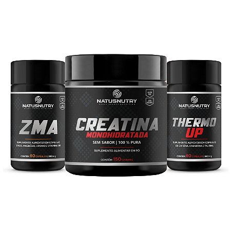 COMBO PERFORMANCE TOTAL – FORÇA, ENERGIA E RECUPERAÇÃO Creatina + Thermo UP + ZMA NatusNutry
