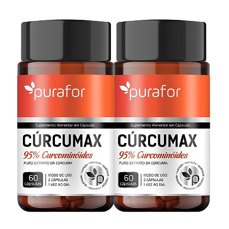 2x Curcumax 95% Curcominoides Curcuma Pura 60 Capsulas Purafor