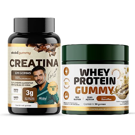 Combo Creatina Gummy + Whey Protein Gummy Ekobe Zero Açúcar