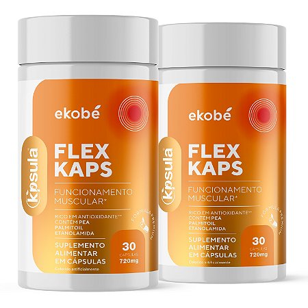 Kit 2x Kpsula Flex Kaps Ekobé PEA + Vit D + B6 + Magnésio + Zinco 30 Caps