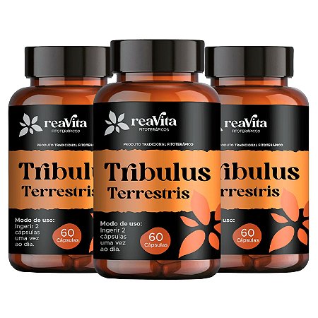 Kit 3x Tribulus Terrestris 1000mg Reavita 60 Cápsulas 40% Saponinas