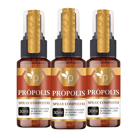Kit 3x Própolis Spray Composto Purafor 30ml - Imunidade e Vitamina C