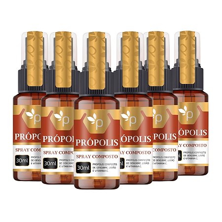 Kit 6x Própolis Spray Composto Purafor 30ml - Imunidade e Vitamina C