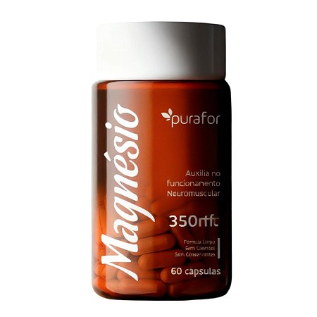 Magnésio 350mg Purafor 60 Cápsulas Fórmula Limpa Neuromuscular