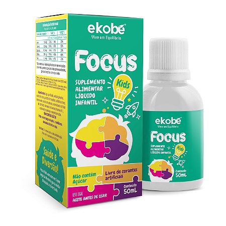 Focus Kids Ekobé 50ml Suplemento Infantil Líquido Sem Açúcar Sem Glúten