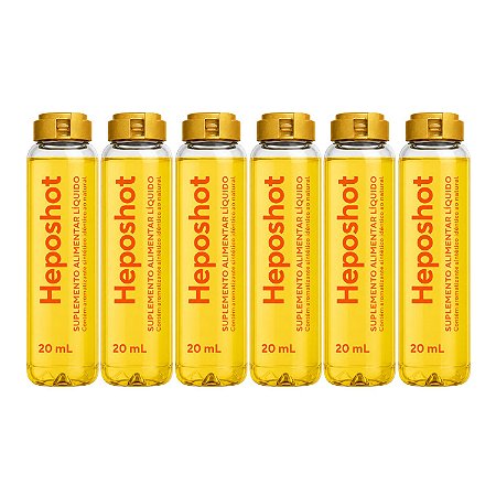 6x Heposhot Ekobé Glutamina + Vitaminas A, B2, B12 e Colina | Suplemento Alimentar Líquido | Sabor Abacaxi