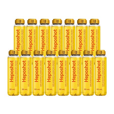 15x Heposhot Ekobé Glutamina + Vitaminas A, B2, B12 e Colina | Suplemento Alimentar Líquido | Sabor Abacaxi