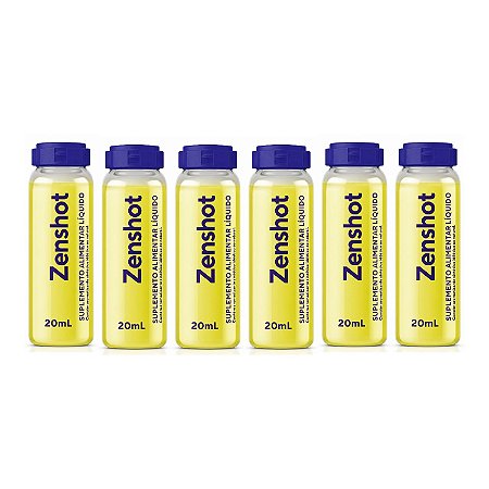 6x Zenshot Ekobé 20mL | Triptofano + Magnésio + Melatonina | Relaxamento e Sono | Sabor Maracujá