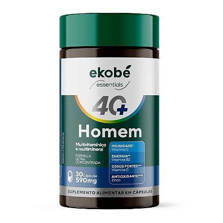 Multivitamínico Homem 40+ Ekobé 30 Cápsulas Imunidade e Energia