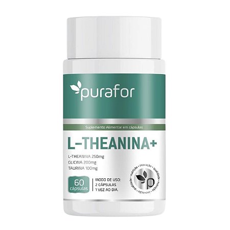 L-Teanina 250mg + Glicina e Taurina Purafor 60 Cápsulas