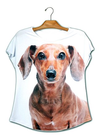 camiseta com estampa de dachshund