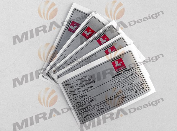 Adesivo Etiqueta Código Cor PRATA COLUMBIA FORD RENNER