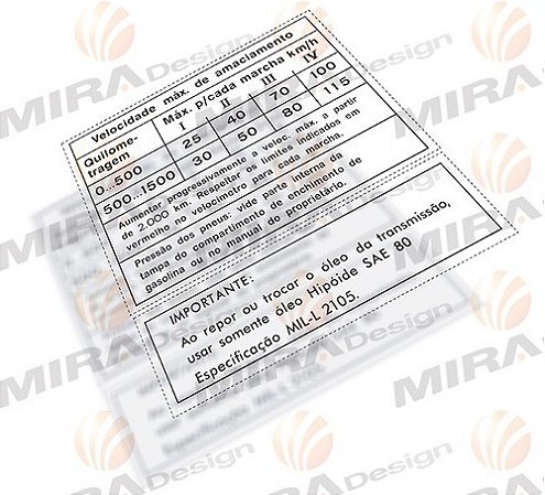 Kit 2 Adesivos Parabrisa VW PASSAT GOL 4 MARCHAS GASOLINA