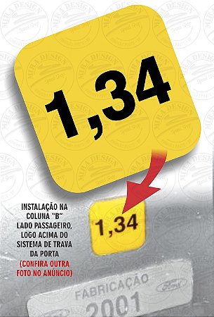 Adesivo 1,34 para Cabine Ford F-250