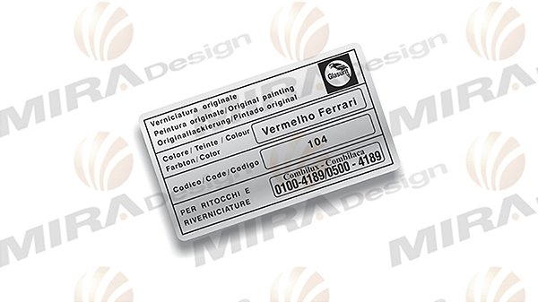 Adesivo Código Cor VERMELHO FERRARI FIAT GLASURIT