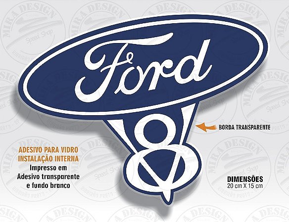 Adesivo FORD V8 Flathead Vintage para vidro