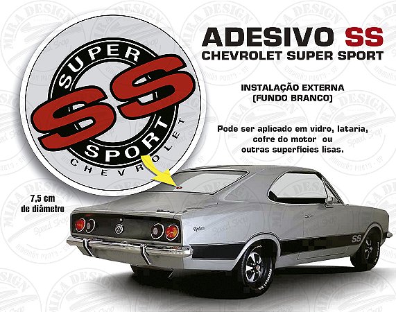 Adesivo Chevrolet SS (Vermelho) Opala Caravan Camaro Impala