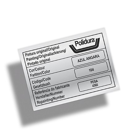 Adesivo código cor AZUL ANGARA GM POLIDURA