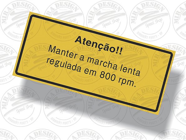 Adesivo MANTER MARCHA LENTA 800 RPM GM D-20 / Bonanza / Veraneio