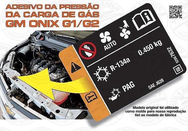 Adesivo Carga 450g Gás Ar-condicionado GM Onix Prisma Cobalt