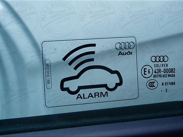 Par Adesivos ALARME Audi A3 Brasileiro Vidro Imobilizador - Mira Design ...