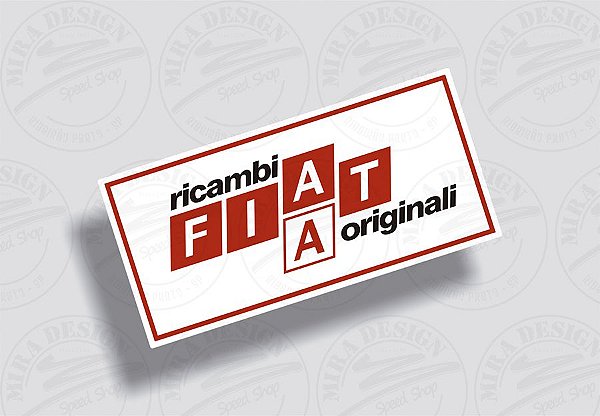 Adesivo FIAT RICAMBI ORIGINALI p/ Aplicação Externa 8x4 cm