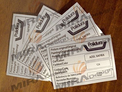 Adesivo código cor AZUL SAFIRA GM POLIDURA