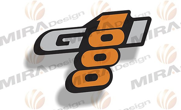 Adesivo GOL 1000 Laranja p/ Tampa Traseira Paralama VW
