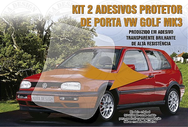 Kit 2 Adesivos Transparentes Protetor Porta VW Golf Mk3