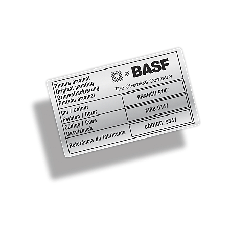 Adesivo Código Cor BRANCO MBB 9147 Mercedes-Benz BASF